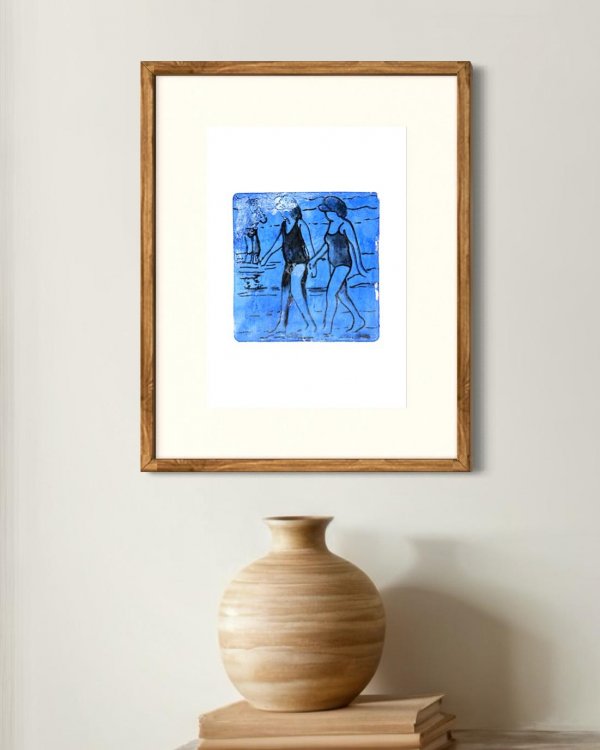 Walking Along the Seashore, Blue